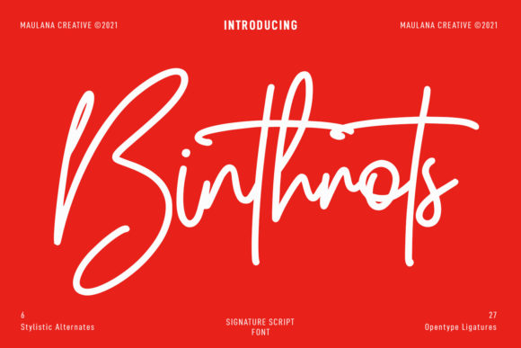 Binthrots Script: Elegant Handwritten Font for Small Business Branding