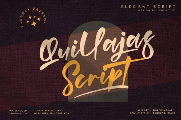 Quillajas Script: A Brushed Handwritten Font for Elegant Branding