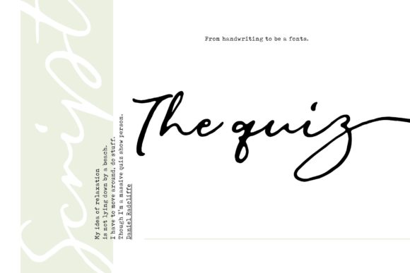 The Quiz Script: A Playful Script Handwritten Font for Creative Fonts